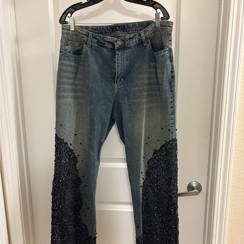 ABS Allen Schwartz Women's Straight Leg Jeans with Black Accents